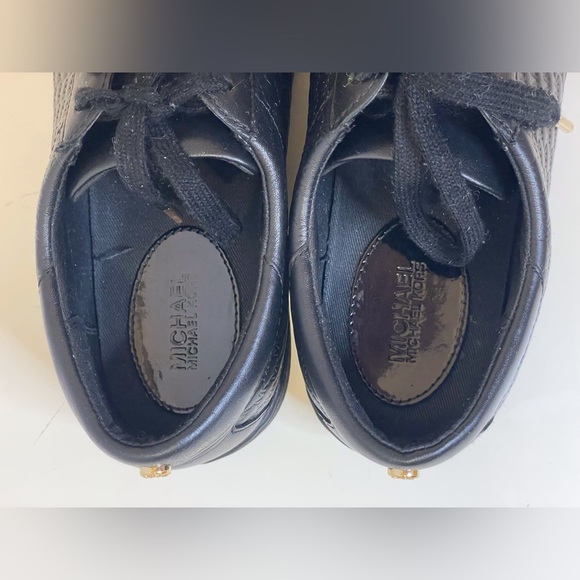 MICHAEL Michael Kors Colby Signature Logo‎ Black Leather Sneakers Size 6.5 - Picture 7 of 9